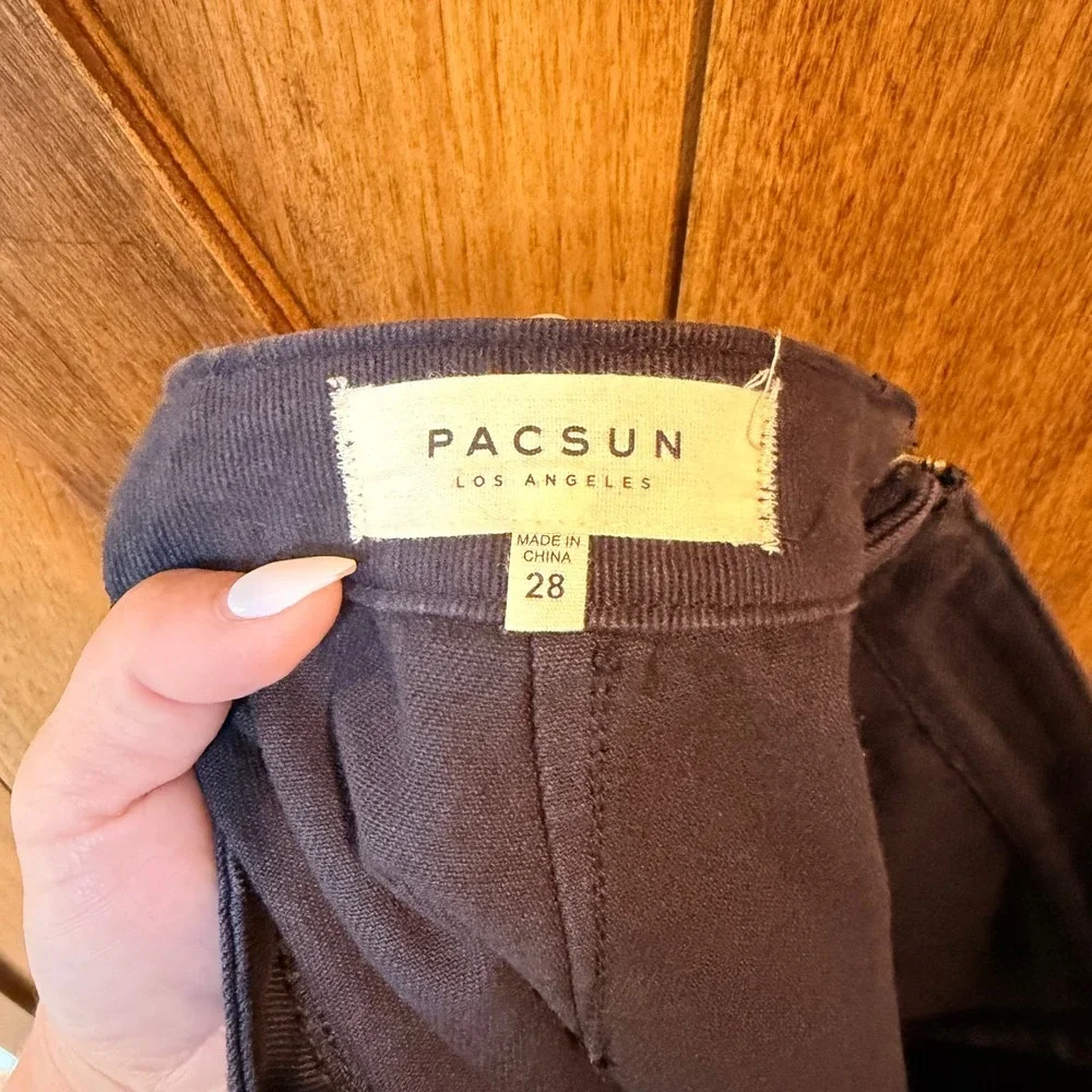 PacSun Black Denim Skort Womens Size 28 Mini Skirt‎ Shorts Back Zip
